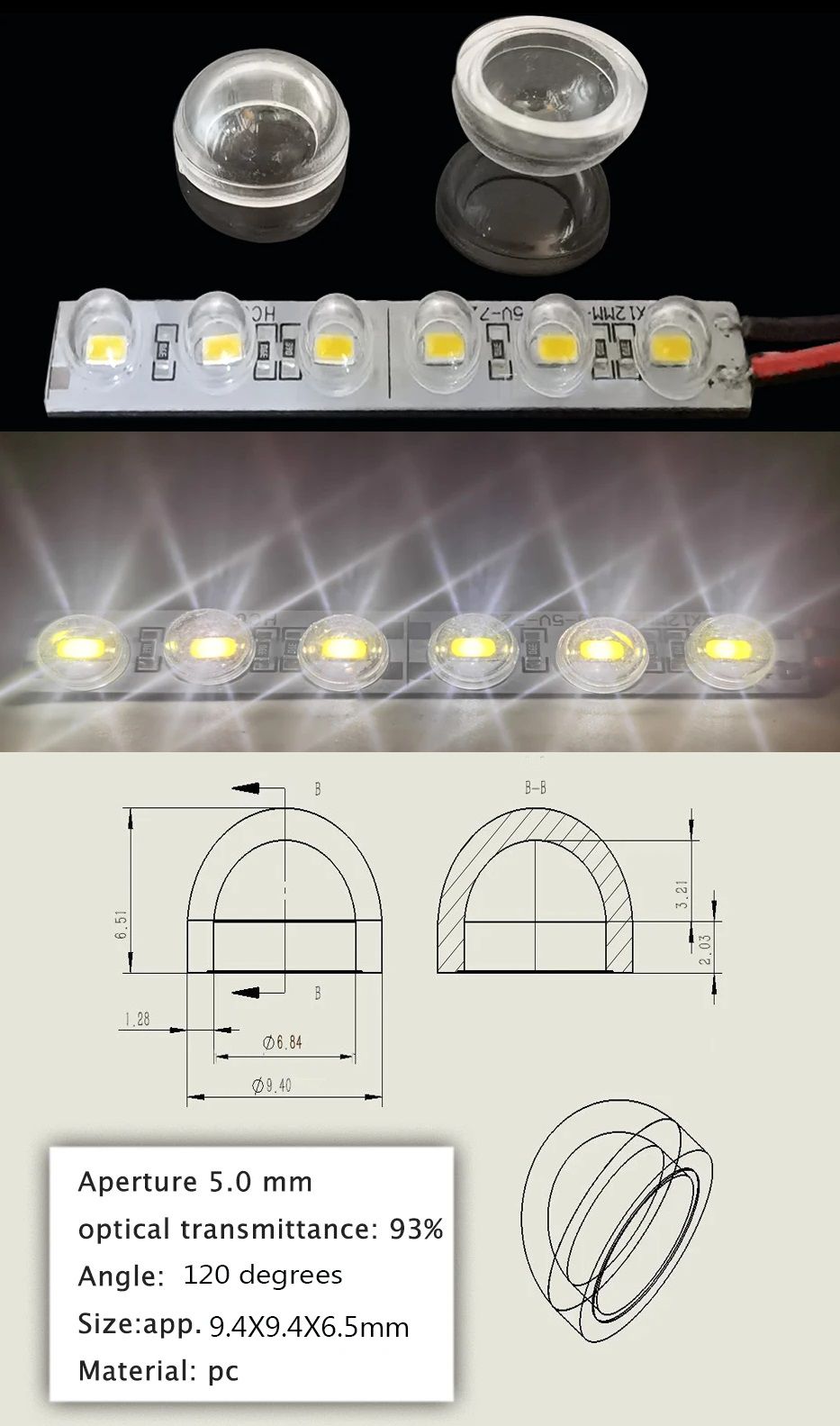 Lente-cupula-120 grados-smd-5050